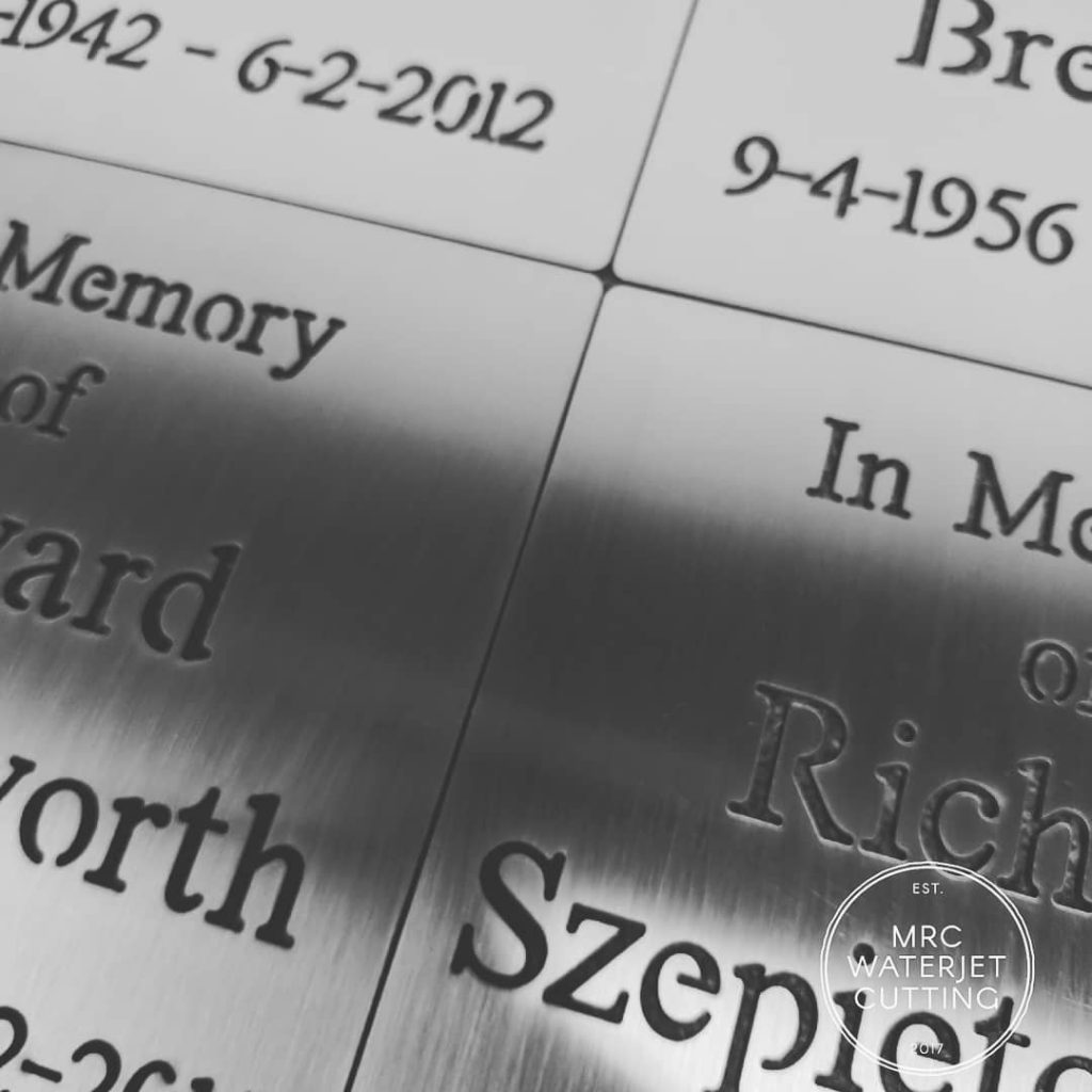 stainless steel memorial plaque